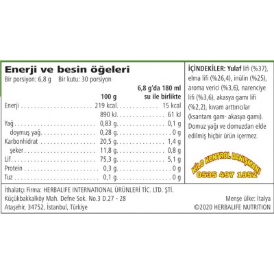 HERBALİFE MULTİFİBER LİFLİ İÇECEK